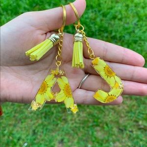 Flower Letter Keychains